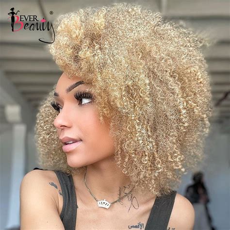 613 Blonde Afro Kinky Curly Lace Front Wigs Pre Plucked 13x3 Lace Frontal Wigs 4b4c Colorful