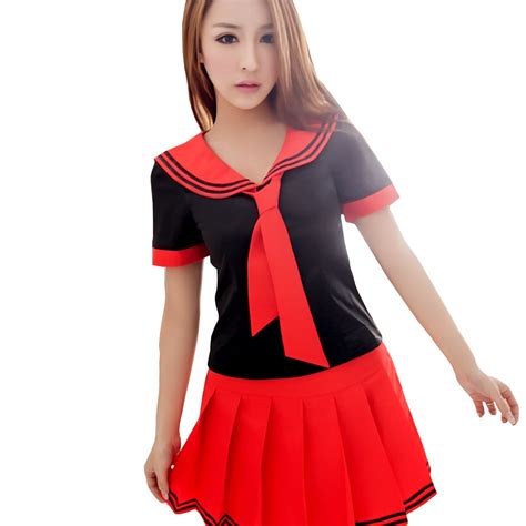 Buy Handmade Anna Mu Lingeriecats Black Red School Girl Uniform Cosplay Costume Set Free