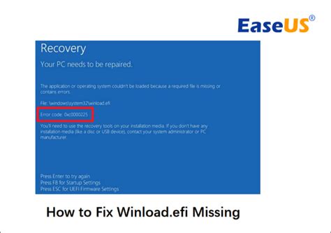 How To Fix Winload Efi Missing On Windows