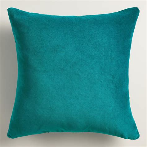 Crafted Of Luxurious Cotton Velvet Our Teal Throw Pillow Is A Classic