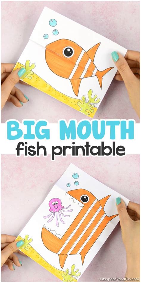Red ted art page sets. Surprise Big Mouth Fish Printable | Babysitting crafts ...