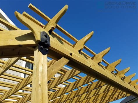 Custom Pergola With Ozco Brackets Deck And Drive Solutions Iowa