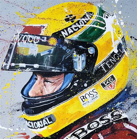 Ayrton Senna 04 Artist Embellished Print By Sean Wales Gpbox