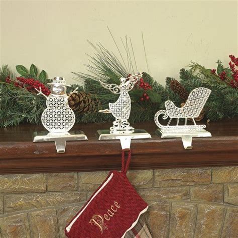 Awesome Christmas Stocking Holders Mantel Decoration Ideas Sleigh Angel Snowman Christmas