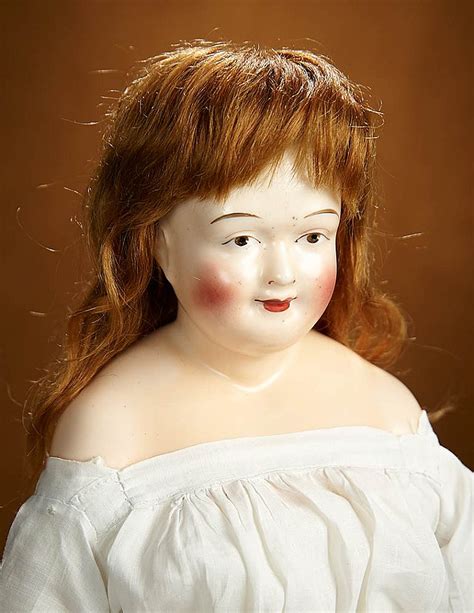 Mid 1800s Rare Porcelain Child Doll Wig Smiling Expression Schlaggenwald