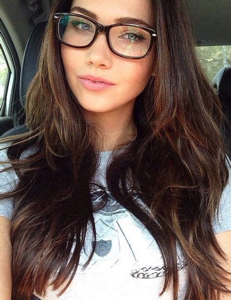 Jessica Green Brunette Glasses Four Eyes Wearing Glasses Girls With