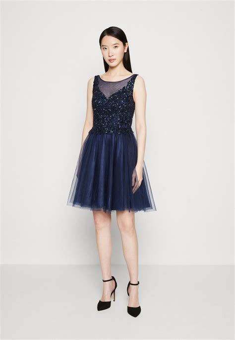 swing dress cocktail dress party dress navy dark blue zalando ie