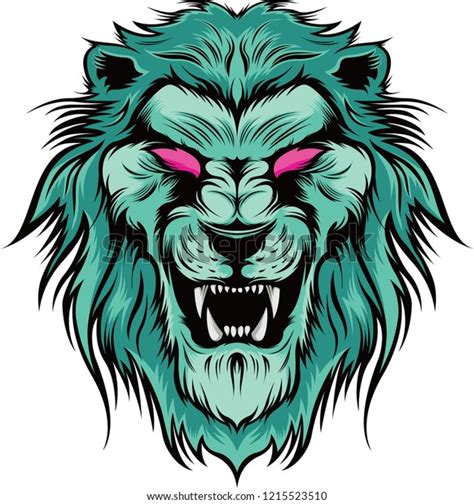 Lion Face Illustration Stock Vector Royalty Free 1215523510