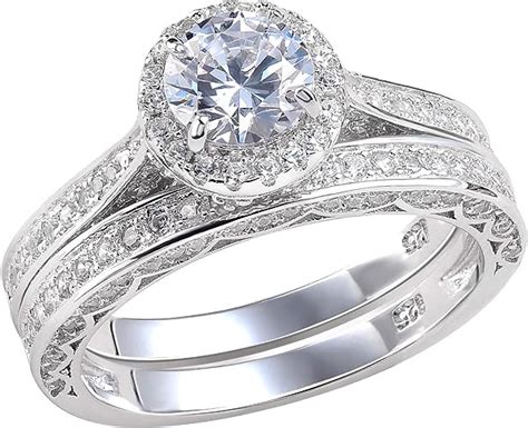 Newshe Wedding Rings For Women Engagement Ring Set 925