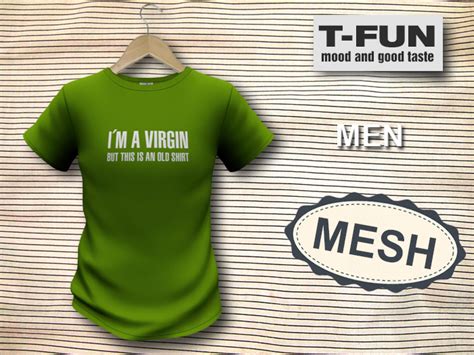 Second Life Marketplace Mens Im Virgin Mesh T Shirt Yes Im