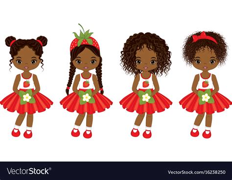 Cute Little African American Girls Royalty Free Vector Image