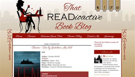 Custom Blog Design Readioactive Book Blog Bd Web Studio