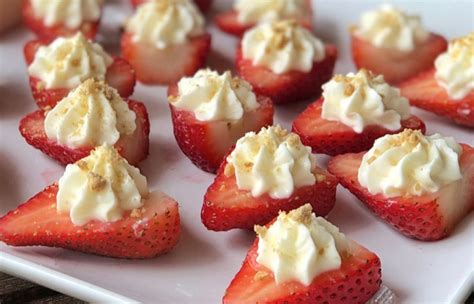 These savory versions are blue cheese with pecans, left, and whipped brie with basil and chives. Easy Sweet Finger Food Deviled Strawberries