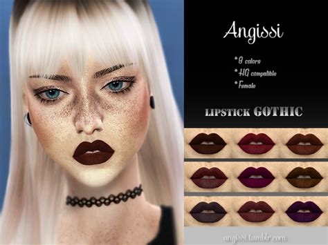 Angissis Lipstick Gothic In 2020 Sims 4 Sims Sims 4 Cc Makeup
