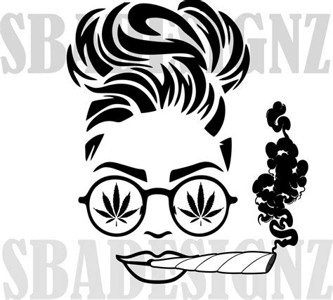 Stoner Girl Digital Download Clip Art Weed Joint Smoking Etsy