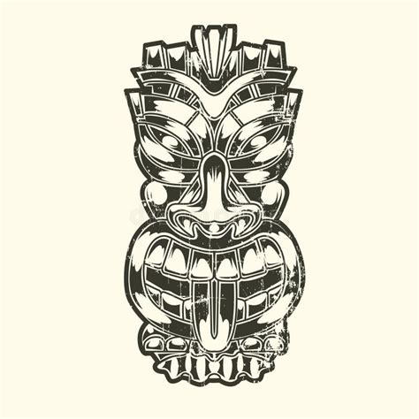 Totem Of Hawaiian Tiki God Tribal Stock Illustration Vector Stock Vector Illustration Of