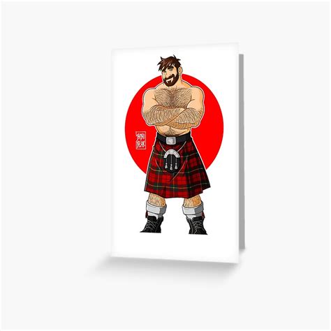 Adam Likes Kilts Shirtless Greeting Card For Sale By Bobobear