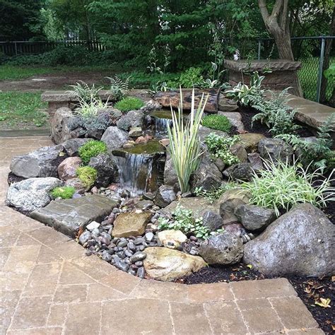 Landscape Garden Design Waterfalls Water Feature Patio Sitting Wall