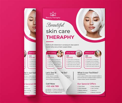 Creative Pink Spa Beauty Skin Care Flyer Design Behance