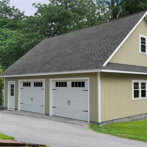 Detached Two Story Garage Wood Vinyl Two Story Garage Built In Storage