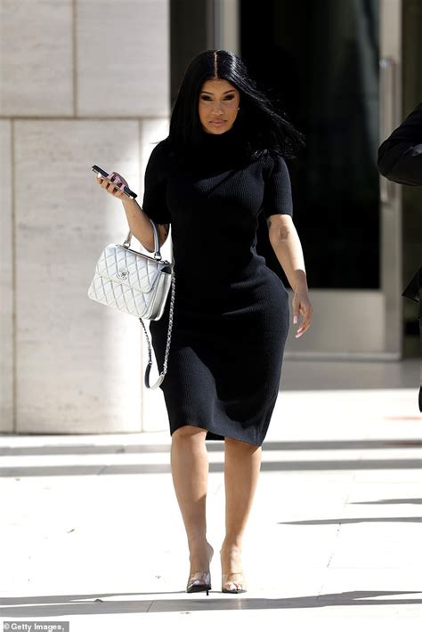 Cardi B Looks Classy In A Black Dress As She Leaves Court After