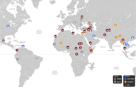 Map Of Modern Conflicts Worldwide Distinguished By Ideology And