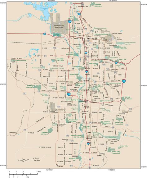 Salt Lake City Map Adobe Illustrator Vector Format