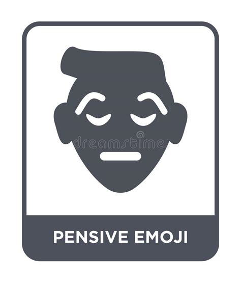 Pensive Emoji Icon In Trendy Design Style Pensive Emoji Icon Isolated