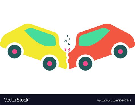 Car Accident Icon Front Car Accident Icon Cartoon Style Stock