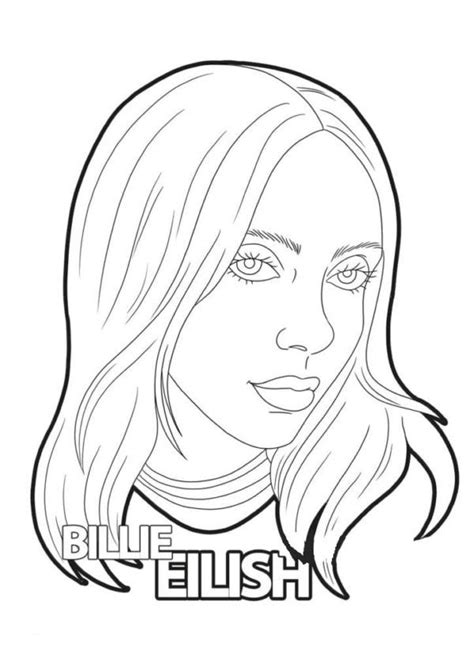 Coloring Pages Billie Eilish Print Out Talented Singer Billie Eilish