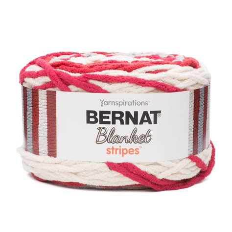 Bernat Blanket Stripes Yarn Red Alert 105oz300g Super Bulky