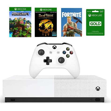 Microsoft Xbox One S 1tb All Digital Edition With 3 Games Bundle Disc