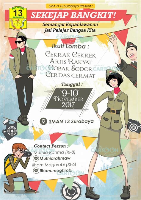 Contoh Hasil Desain Pamflet Brosur Postingan Instagram Poster Event Sma Negeri Surabaya