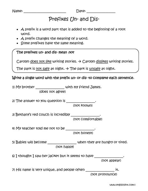 Englishlinx Prefixes Worksheets — db-excel.com