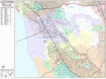 Hayward California Wall Map (Premium Style) by MarketMAPS - MapSales.com