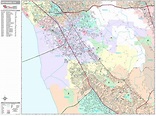 Hayward California Wall Map (Premium Style) by MarketMAPS - MapSales.com