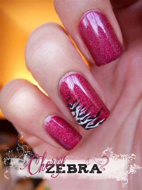 cherry zebra nailsymo zebra nails nail designs pink nail art