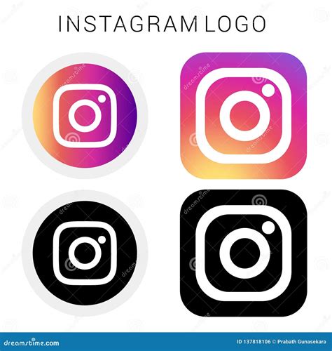 Logotipo Del Icono De Instagram Con El Fichero Negro Y Del Blanco Y Del