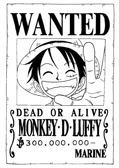 Luffy Wanted Poster 300000000 By Trille130 On Deviantart