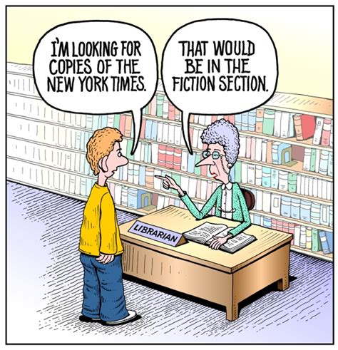 New York Times Satire Cartoon New York Times Lampoon News Media Newspaper Librarian Image