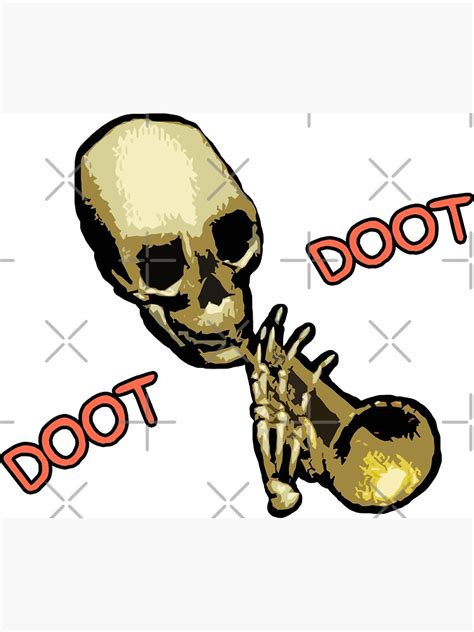 Doot Doot Mr Skeletal Skull Trumpet Meme Magnet By Barnyardy Redbubble