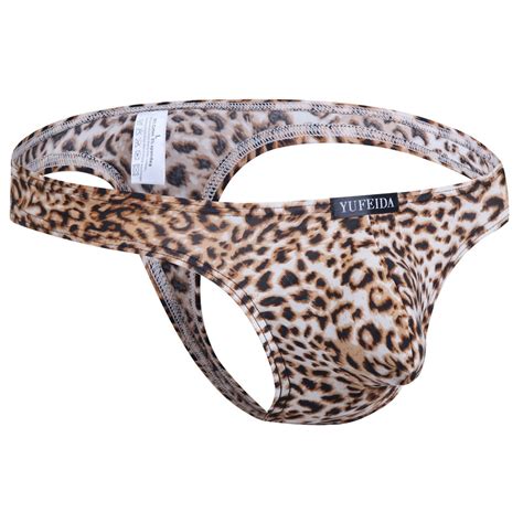 Sexy Men S Underwear Thong G String Leopard Print Bulge Pouch T Back