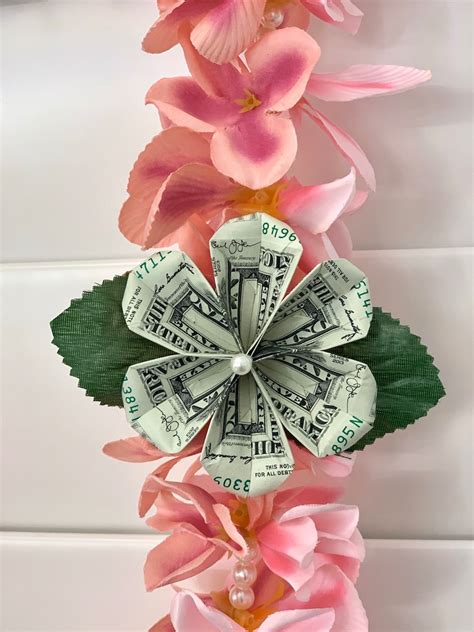 Pink Deluxe Origami Flower Money Lei Etsy