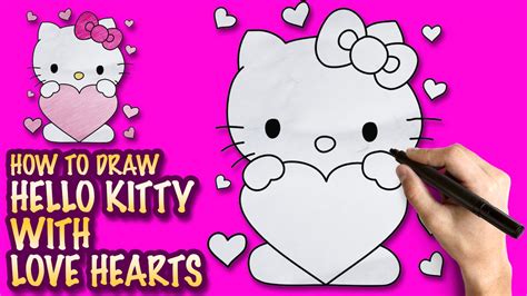 Hello kitty has since became a staple in the kawaii market in japanese pop culture, and is now only second in popularity only to the pokemon series. How to draw Hello Kitty with Love Heart - Easy step-by ...