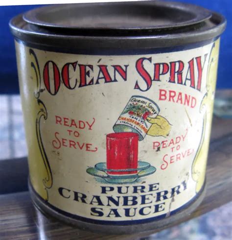 Vintage Ocean Spray Pure Cranberry Sauce Tin Can Bank 7 Oz South Hanson