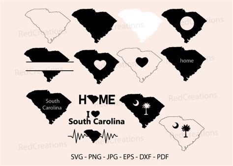 South Carolina State Svg Monogram Frame Illustration Par Redcreations