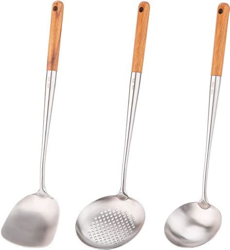 Wok Spatula And Ladle Skimmer Ladle Tool Set 17inches