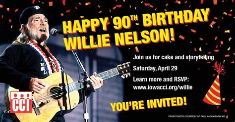 Celebrate Willie Nelsons 90th Birthday With Us Noce Des Moines 29