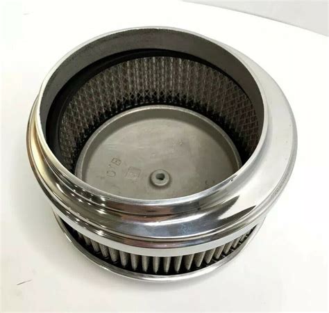 Polished Half Finned Aluminum Air Cleaner 4 Barrel 6 38 Show Quality