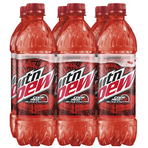 Mountain Dew Code Red Soda 169 Oz Bottles 6 Count